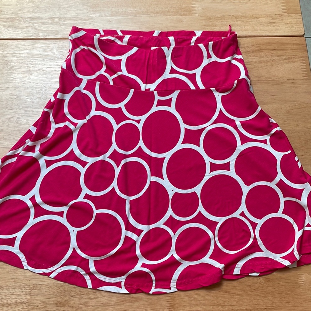 H&M Womens 10 Pink A-line Skirt with Circle Design
